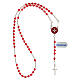 Rosary of 925 silver with 4 mm red strass and Maltese cross s4