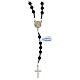 Rosary of 925 silver with 6 mm volcanic stone beads and Saint Joseph medal s1