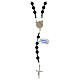 Rosary of 925 silver with 6 mm volcanic stone beads and Saint Joseph medal s2