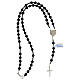 Rosary of 925 silver with 6 mm volcanic stone beads and Saint Joseph medal s4