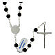 Rosary of 925 silver with 6 mm black onyx beads and Saint Joseph medal s2