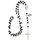 Rosary of 925 silver with 6 mm black onyx beads and Saint Joseph medal s4