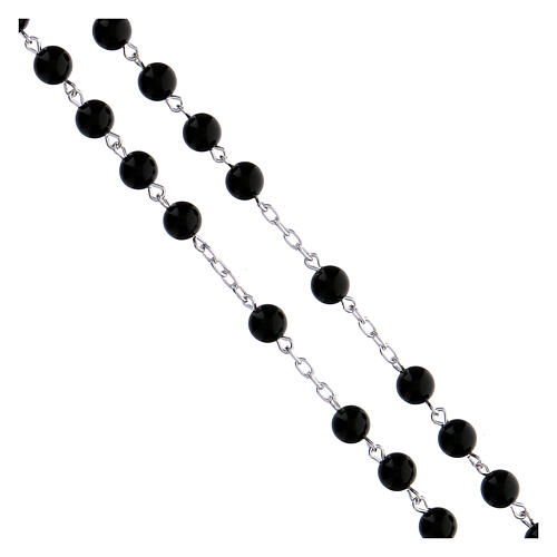 Różaniec srebro 925 i onyks 6 mm 3