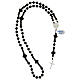 Rosary of 925 silver with black wood 5 mm beads and crosses with Chi-Rho s4