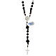 Rosary silver 925 black wood Chi Rho crosses 5 mm s1