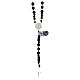 Rosary silver 925 black wood Chi Rho crosses 5 mm s2