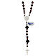 Rosary of 925 silver with dark red wood 5 mm beads and crosses with Chi-Rho s2