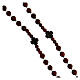 Rosario argento 925 e legno rosso marrone croci Chi Rho 5 mm s3