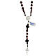 Rosary in 925 silver and red brown wood with Chi Rho crosses 5 mm s1