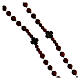 Rosary in 925 silver and red brown wood with Chi Rho crosses 5 mm s3