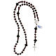 Rosary in 925 silver and red brown wood with Chi Rho crosses 5 mm s4