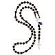 Rosary in 925 silver with brown satin wood Chi Rho 8 mm s4