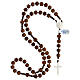 Rosary of 925 silver with cylindrical wood beads of 7 mm, Chi-Rho medal and Saint Benedict cross s4