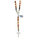 Rosary of 925 silver with oval olivewood beads of 8 mm, Chi-Rho medal and Saint Benedict cross s2
