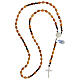Rosary of 925 silver with oval olivewood beads of 8 mm, Chi-Rho medal and Saint Benedict cross s4