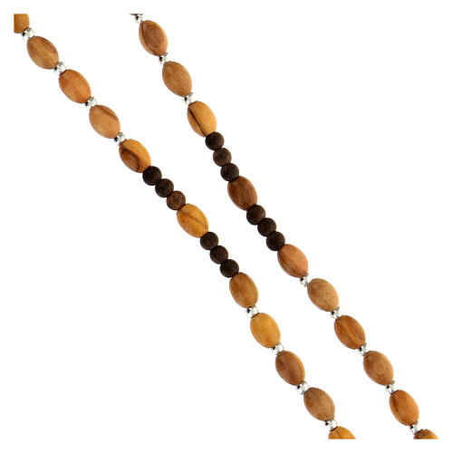 Różaniec srebro 925 drewno oliwne, Chi Rho, krzyż św. Benedykta 8 mm 3