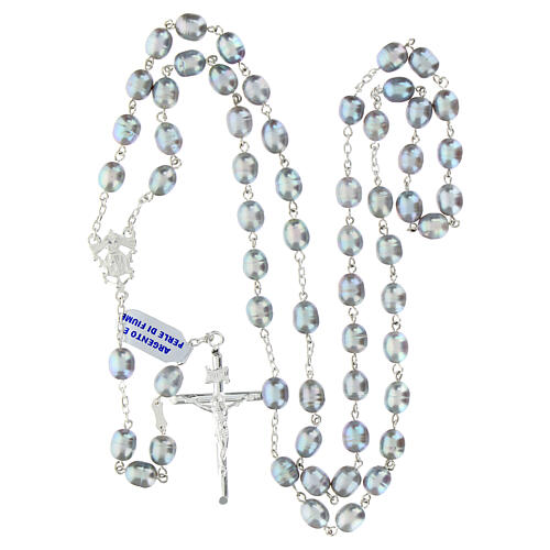 Rosario argento 925 perle fiume grigie 8 mm 4