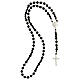 Rosary of 925 silver with black wood beads of 6 mm, Chi-Rho medal and Saint Benedict cross s4
