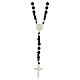 Rosary silver 925 black wood Chi Rho Maria 6 mm s2