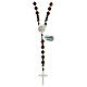 Rosary of 925 silver with wood beads of 6 mm, Chi-Rho medal and Saint Benedict cross s1