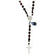 Elastic rosary in silver wood Chi Rho Mary Jesus St. Benedict 6 mm s2