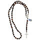 Elastic rosary in silver wood Chi Rho Mary Jesus St. Benedict 6 mm s4