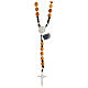 Rosary of 925 silver with olivewood beads of 6 mm, Chi-Rho medal and Saint Benedict cross s1