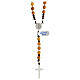 Rosary of 925 silver with olivewood beads of 6 mm, Chi-Rho medal and Saint Benedict cross s2