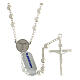 Rosary of 925 silver with 5 mm beads and tau medal s1