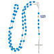 Rosary of 925 silver with light blue satin glass beads and Miraculous Medal s4