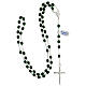 Rosary of 925 silver with green satin glass beads and Miraculous Medal s4