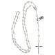 Rosary of 925 silver with white satin glass beads and Miraculous Medal s4