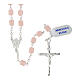 Rosary of 925 silver with pink satin glass beads s1