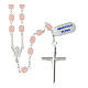 Rosary of 925 silver with pink satin glass beads s2