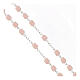 Rosary of 925 silver with pink satin glass beads s3