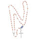 Rosary of 925 silver with pink satin glass beads s4