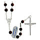 Rosary of 800 silver with 6 mm ox's eye beads and double face medal, Jesus and Mary s2