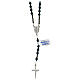 Thin rosary necklace of 925 silver with 5 mm blue hematite beads and clasp s2