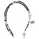 Thin rosary necklace of 925 silver with 4 mm grey hematite beads and Miraculous Medal s4