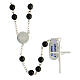 Rosary of 925 silver with 6 mm black hematite beads and Saint Joseph medal s2