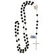 Rosary of 925 silver with 6 mm black hematite beads and Saint Joseph medal s4