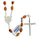 Rosary of 925 silver with 8 mm oval olivewood beads and Saint Joseph medal s2