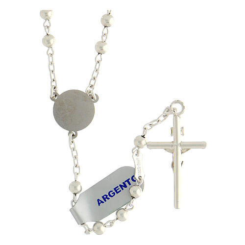 Collana Croce Rosario con diamantini - Argento 925 - Holyfamily