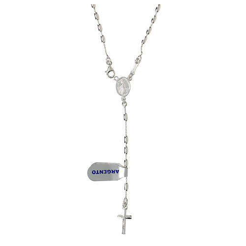 Rosary of 925 silver, oval beads and Miraculous Medal 3