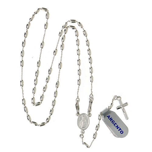 Rosary of 925 silver, oval beads and Miraculous Medal 5