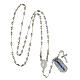 Rosary of 925 silver, oval beads and Miraculous Medal s5