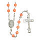 Silver rosary with pink coral beads of 6 mm s2