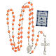 Silver rosary with pink coral beads of 6 mm s4