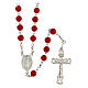 Silver rosary with red coral beads of 6 mm s1