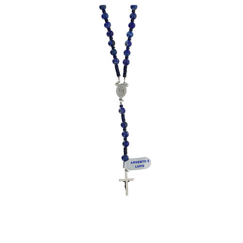 Rosary of 925 silver with 0.2 in lapis lazuli beads 2